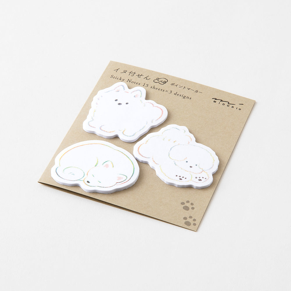 Midori Sticky Notes - Point Dog White