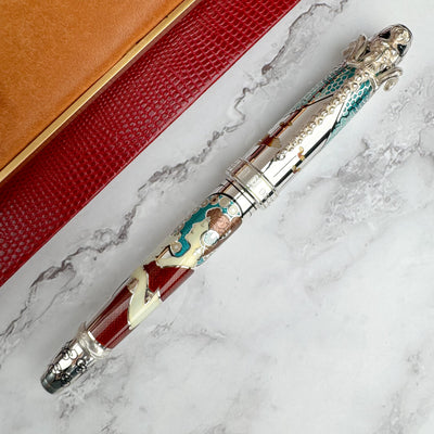 David Oscarson 25th Anniversary Art Nouveau Fountain Pen - Silver (Limited Edition #5/25)