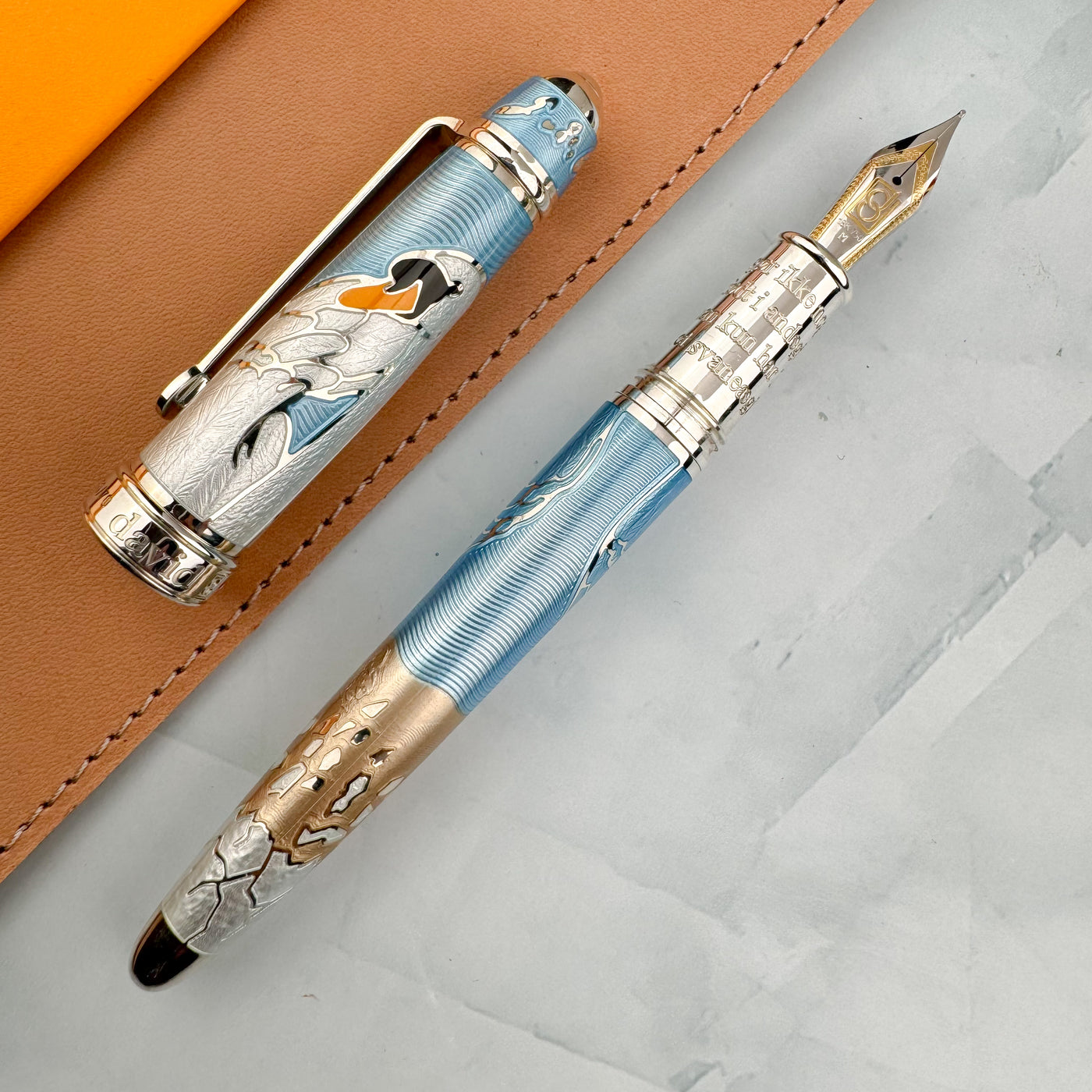 David Oscarson Hans Christian Andersen Fountain Pen - Azure Copper White (Limited Edition #11/70)