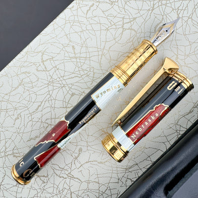 David Oscarson Golden Spike Fountain Pen - Black & White (Limited Edition #34/150)