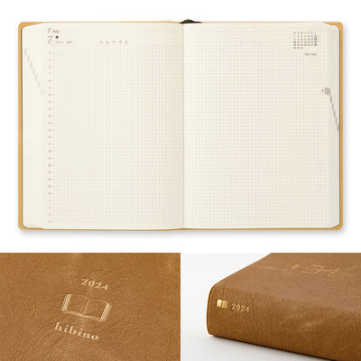 Midori Diary Hibino  - A6 Size - Camel