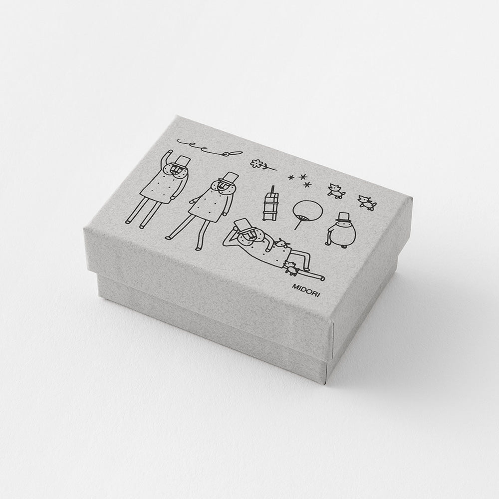 Midori Ojisan 30th Wooden Stamp Set A