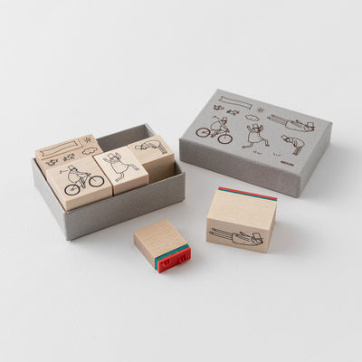 Midori Ojisan 30th Wooden Stamp Set B