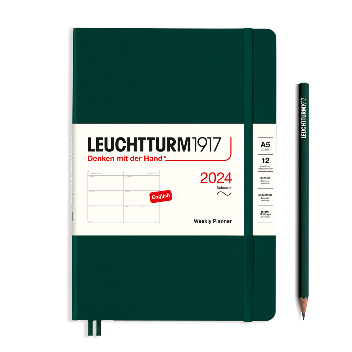 Leuchtturm Weekly Softcover Planner - Medium (A5) 5 3/4" x 8 1/4"