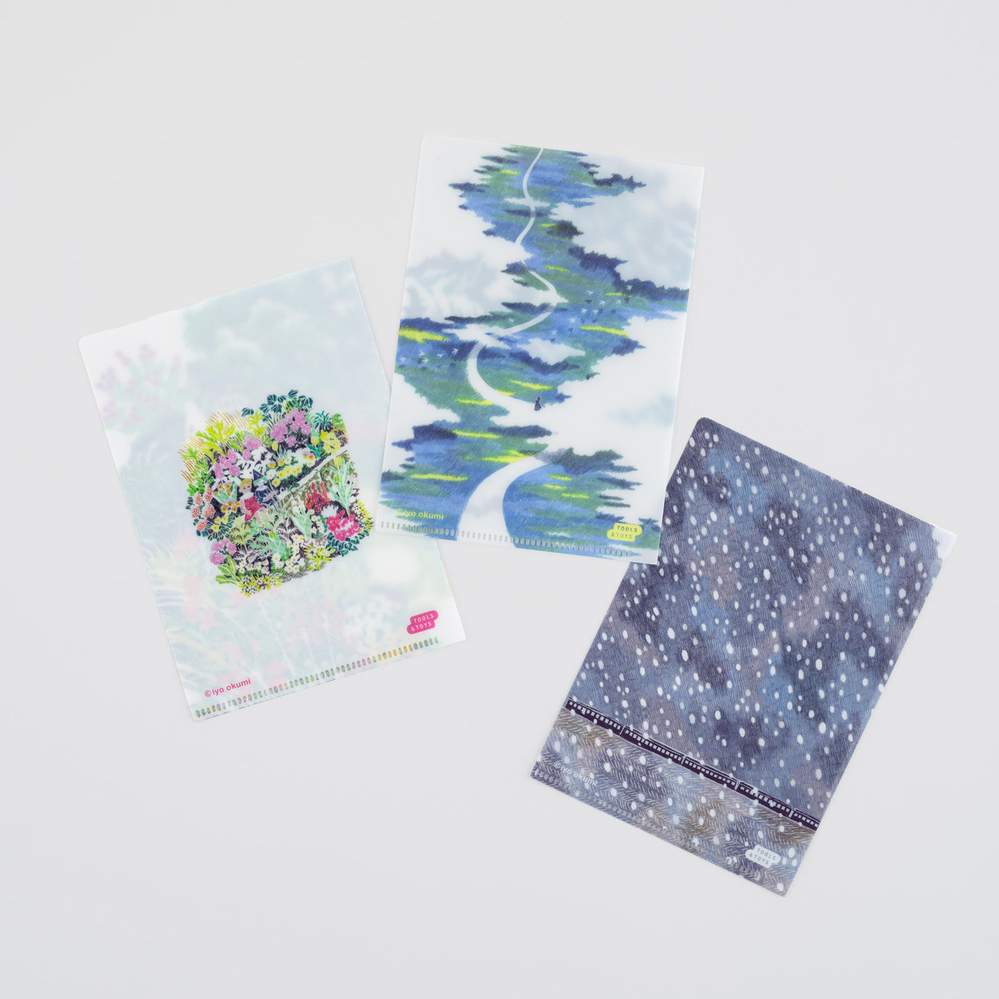 Hobonichi iyo okumi: Hobonichi Clear Folder Set of 3 for A6 Size (iyo okumi)