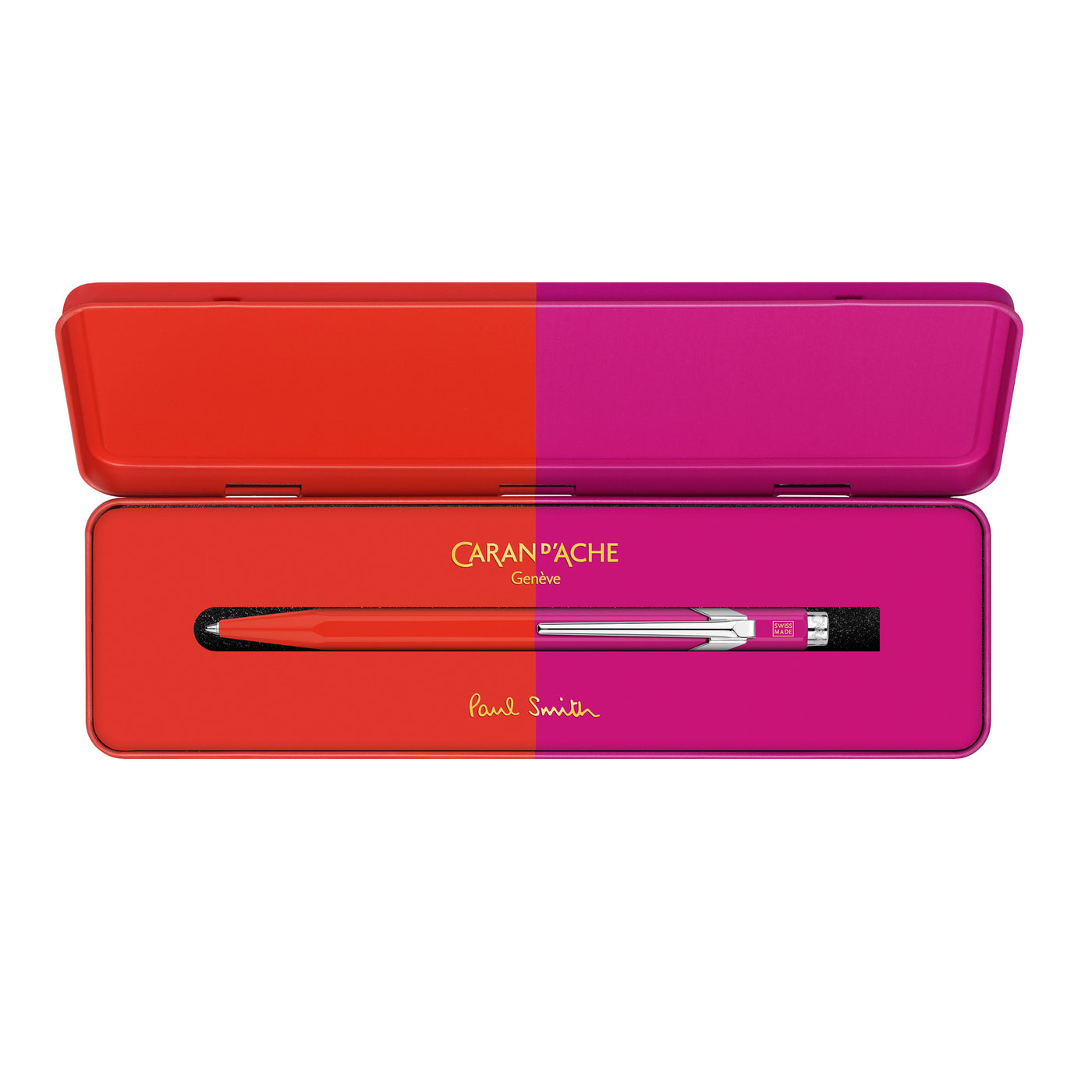 Caran d'Ache Paul Smith 849 Ballpoint Pen - Warm Red / Melrose Pink (Special Edition)