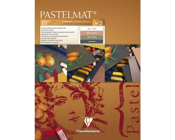 Clairefontaine Pastelmat - Glued Pads - Assorted - 12 Sheets - 360g - 7 x 9 1/2"