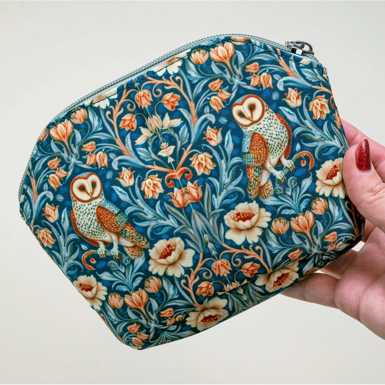 CoraCreaCrafts Owl Fabric Zipper Pouch