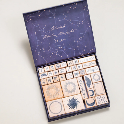 CoraCreaCrafts Wooden Stamp Set - Look at the Stars