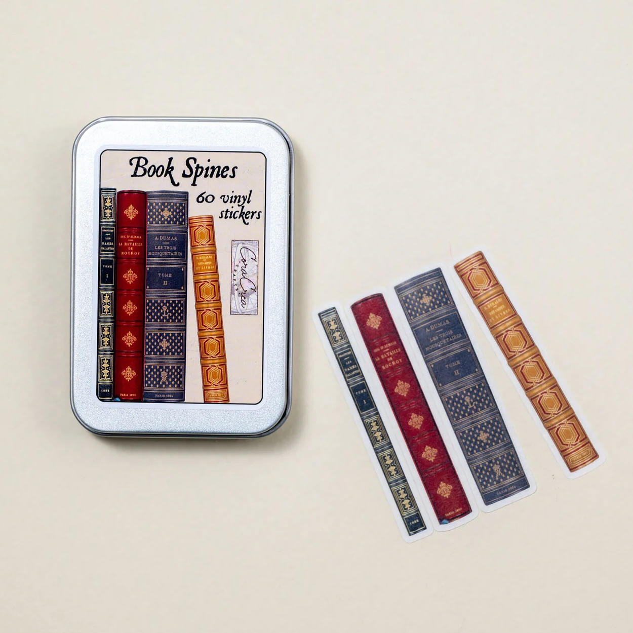 CoraCreaCrafts Sticker Box - Book Spines