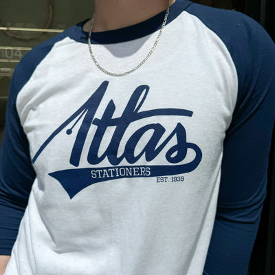 Atlas Stationers Baseball Shirt - Navy