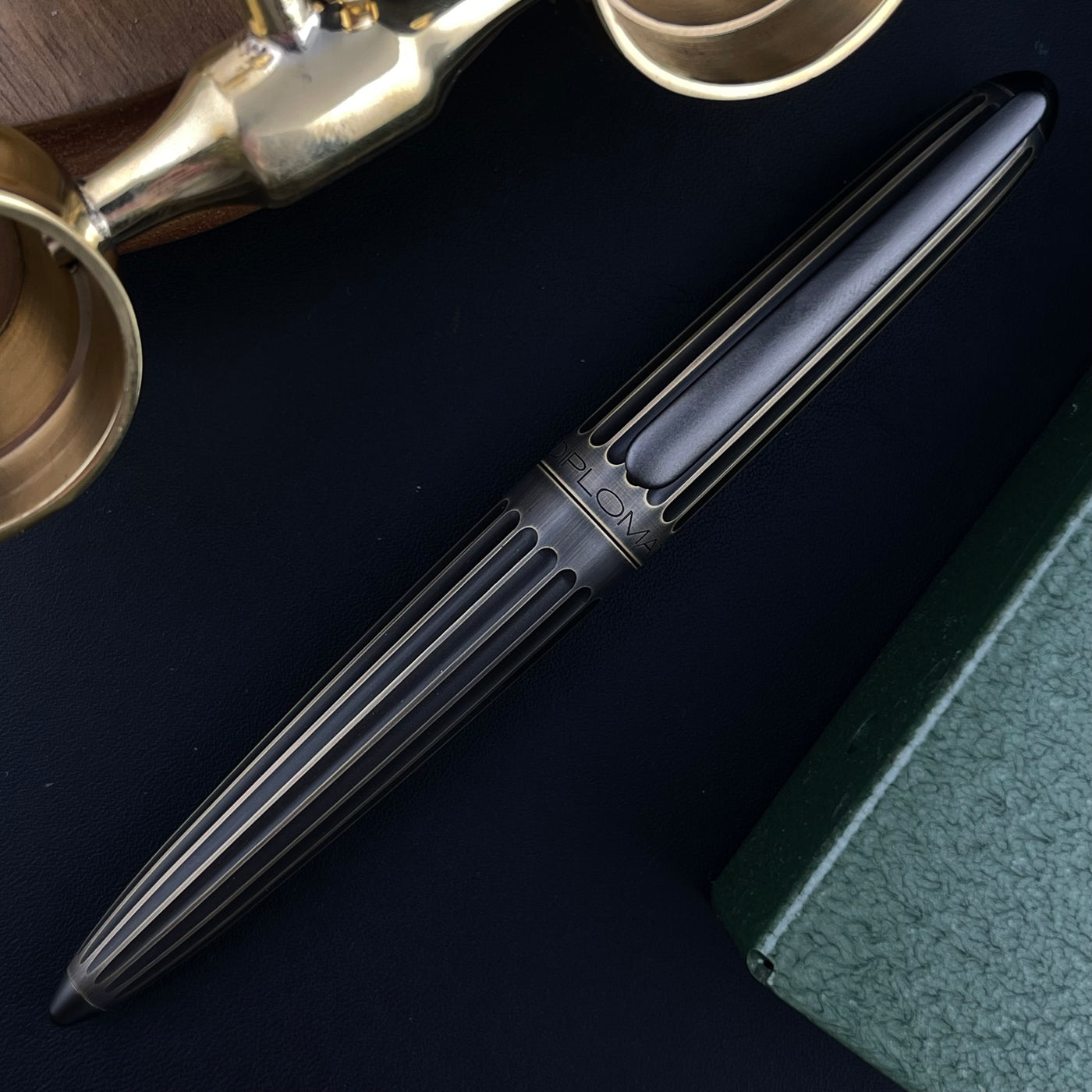 Diplomat Aero Rollerball Pen - Brass Stripes