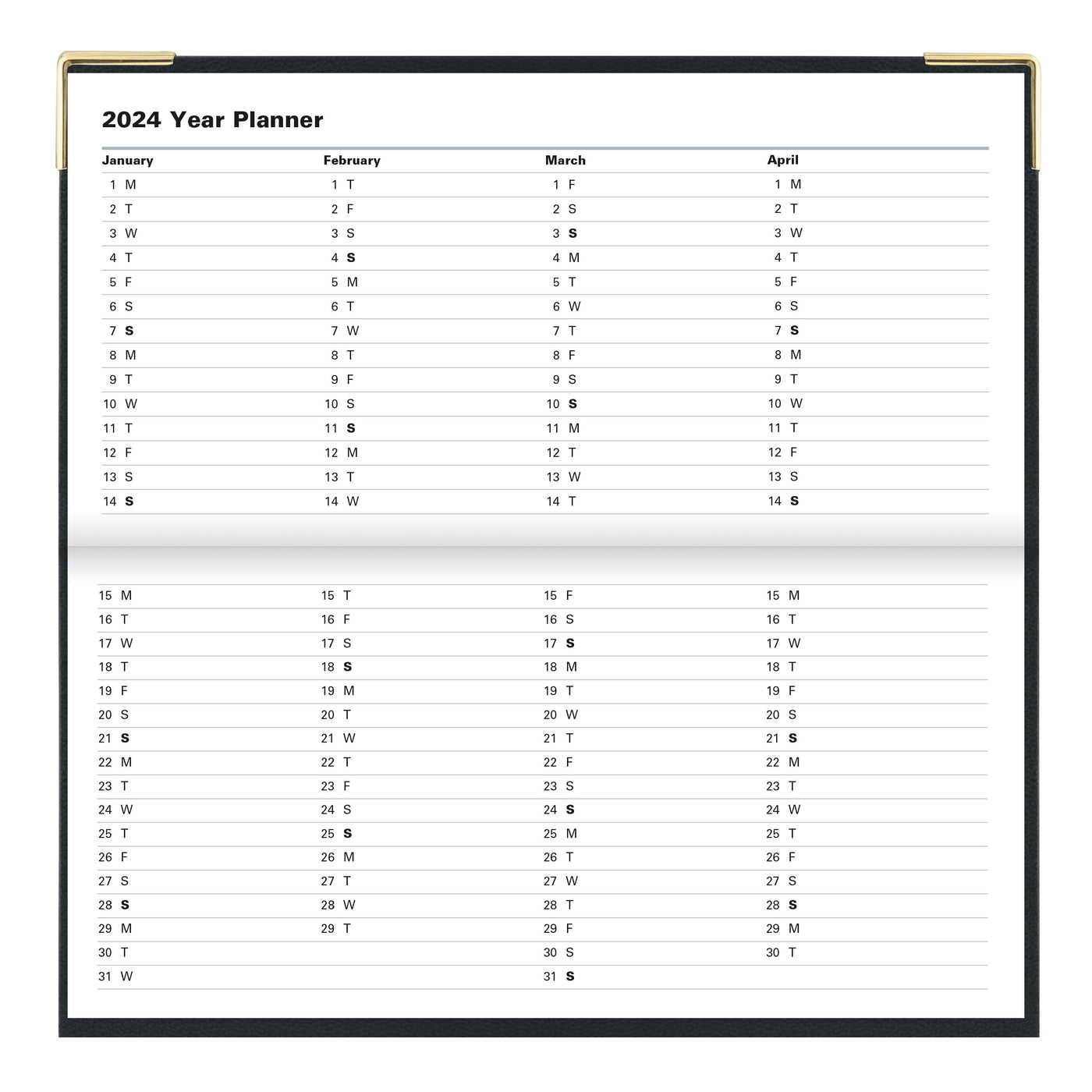 Letts Classic Week to View Horizontal Planner - 6 5/8" x 3 1/4"