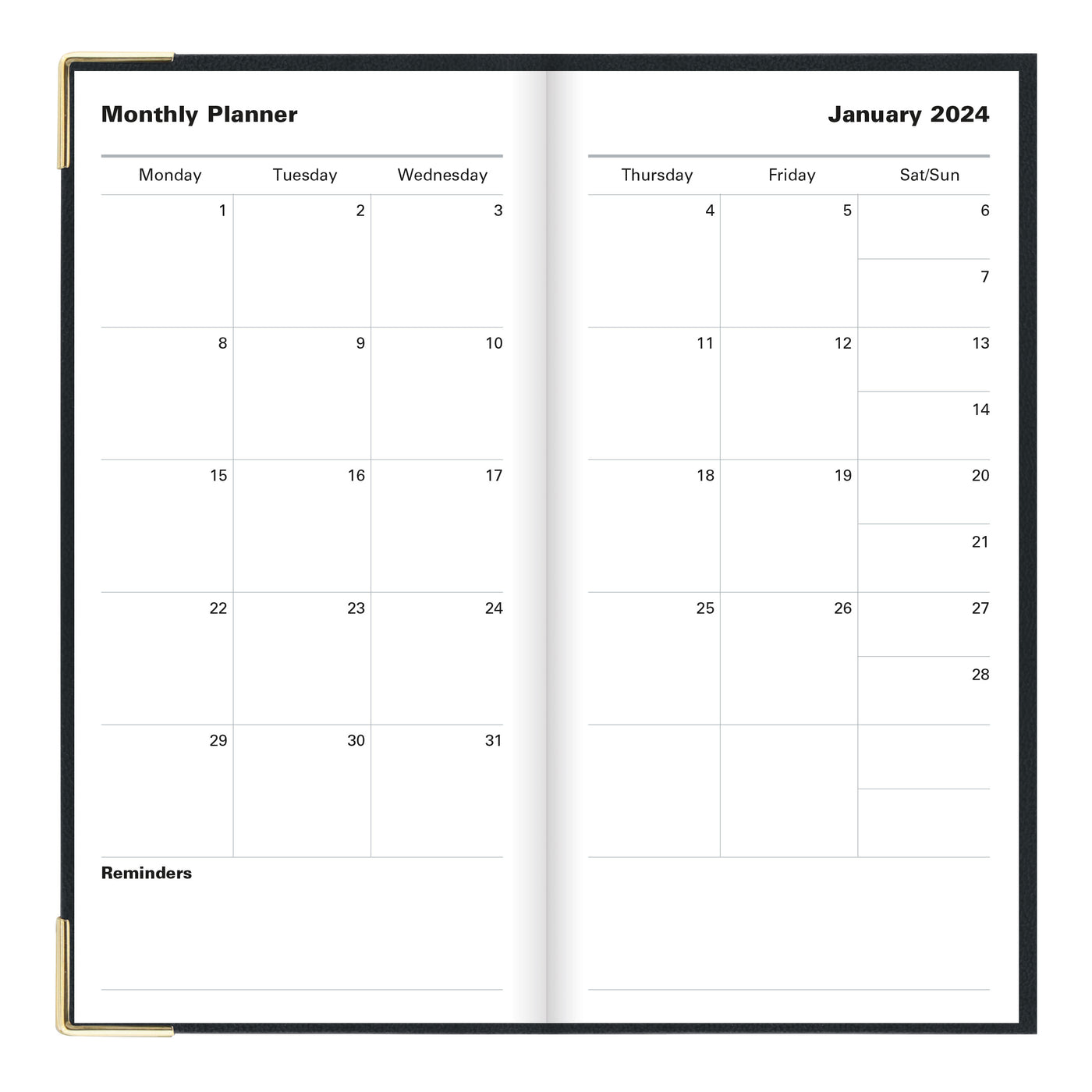 Letts Classic Week to View Vertical Planner - 6 5/8" x 3 1/4"