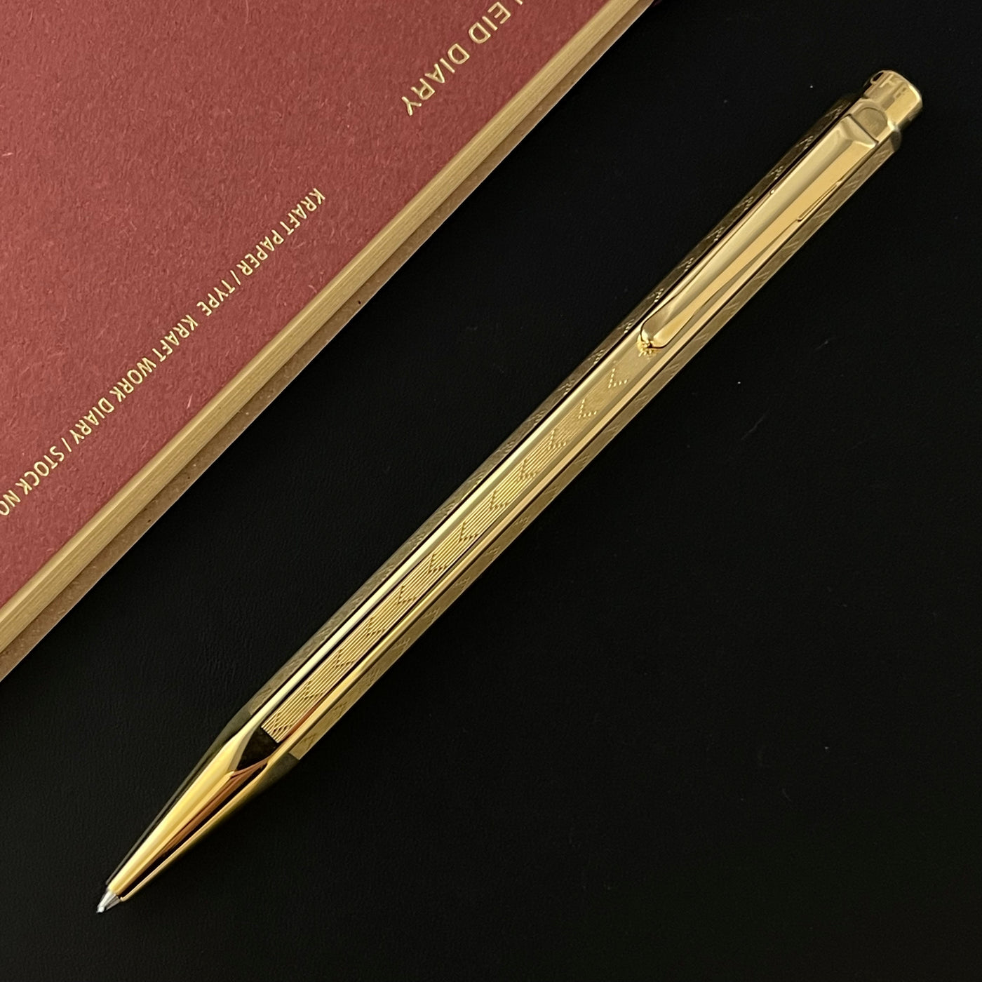 Caran d'Ache 849 Ecridor Ballpoint Pen - Chevron Gold