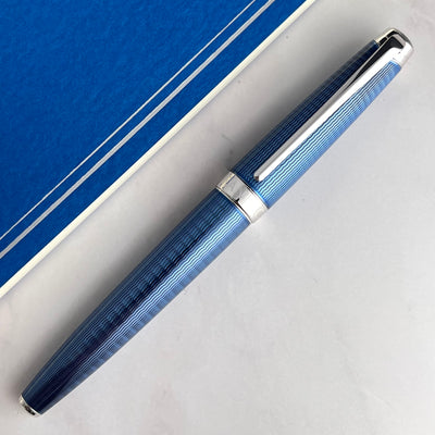 Caran d'Ache LÉMAN Fountain Pen - Grand Bleu w/ Silver Trim -