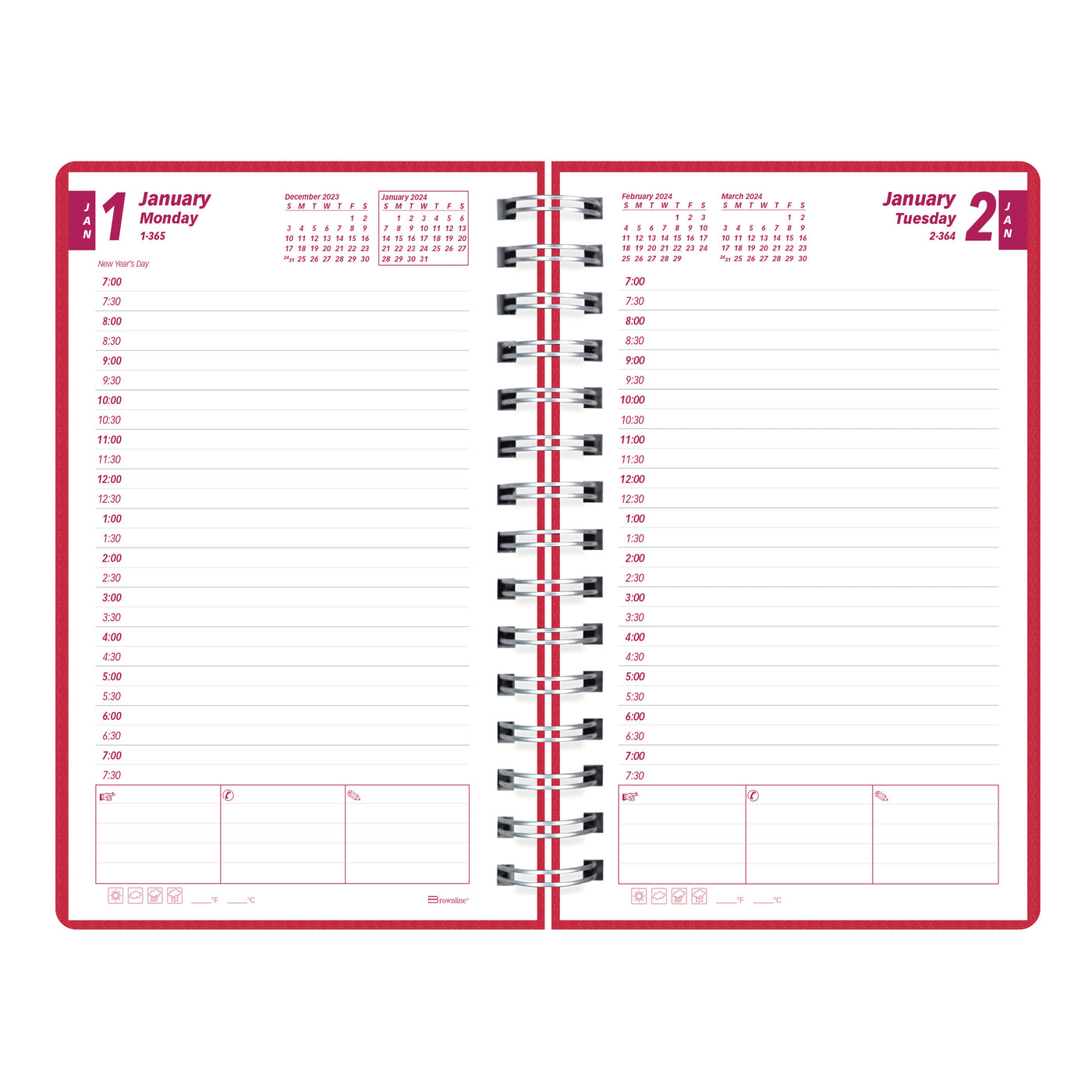 Brownline Duraflex Daily Planner - 5" x 8"