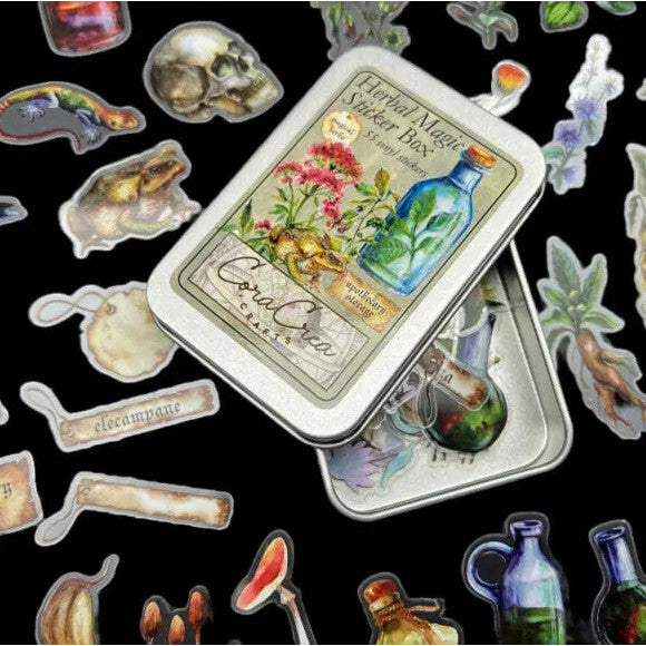 CoraCreaCrafts Sticker Box - Herbal Magic Tin