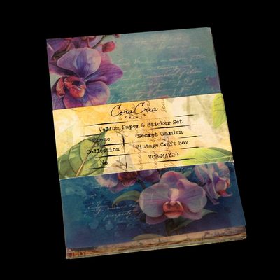 CoraCreaCrafts Sticker & Vellum Paper Set - Secret Garden