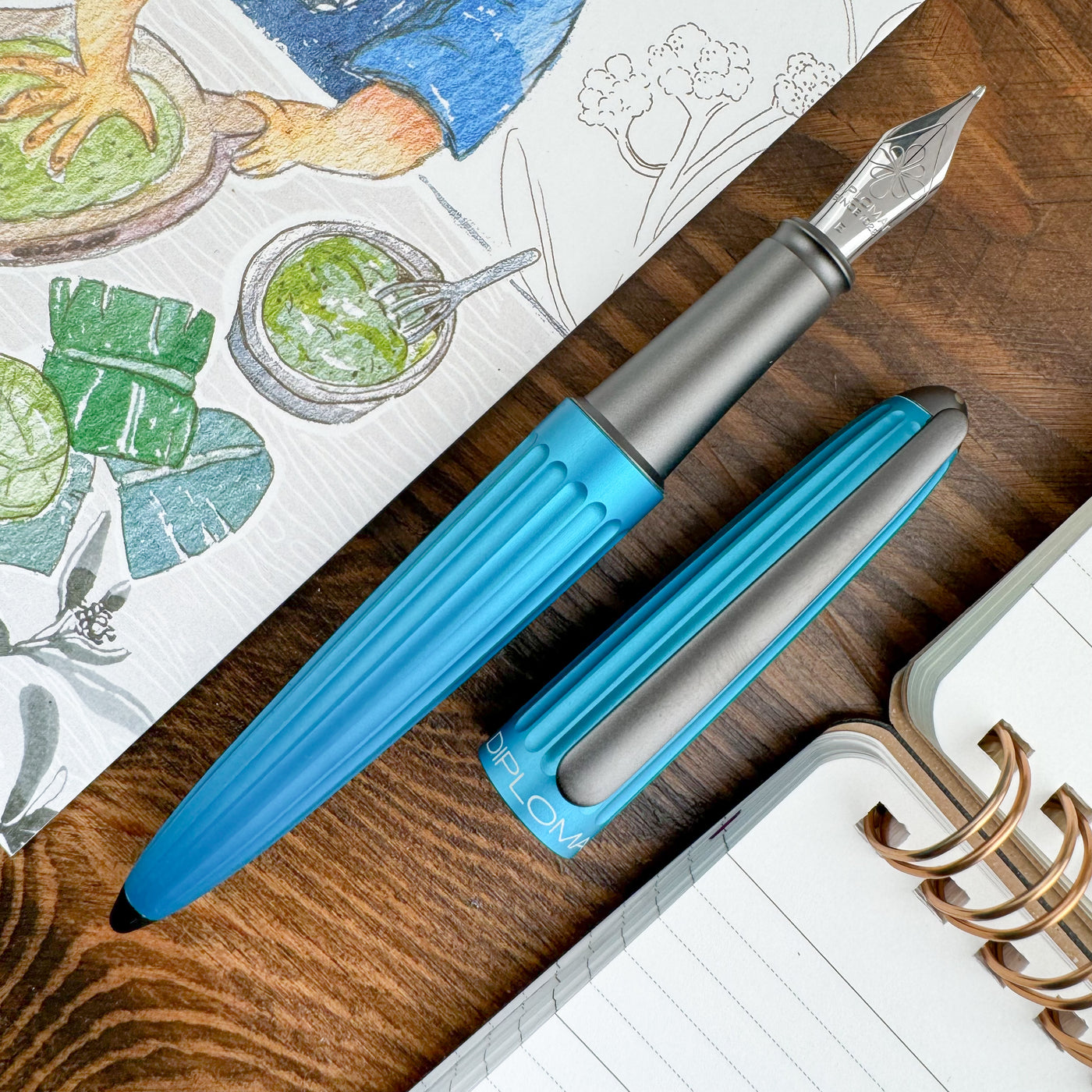 Diplomat Aero Fountain Pen - Turquoise