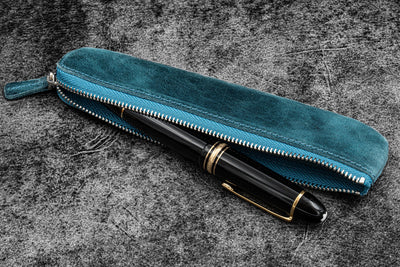 Galen Leather Zippered Single Pen Pouch