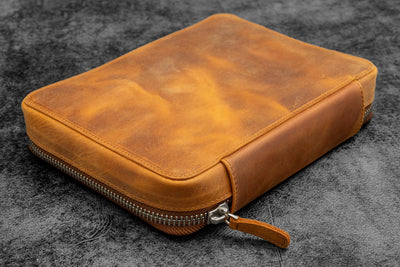 Galen Leather Expansi-Folio Leather Wide A5 Zip Folio