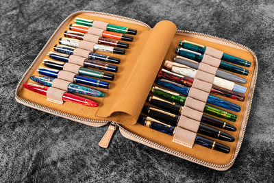 Galen Leather 20 Pen Zipper Case