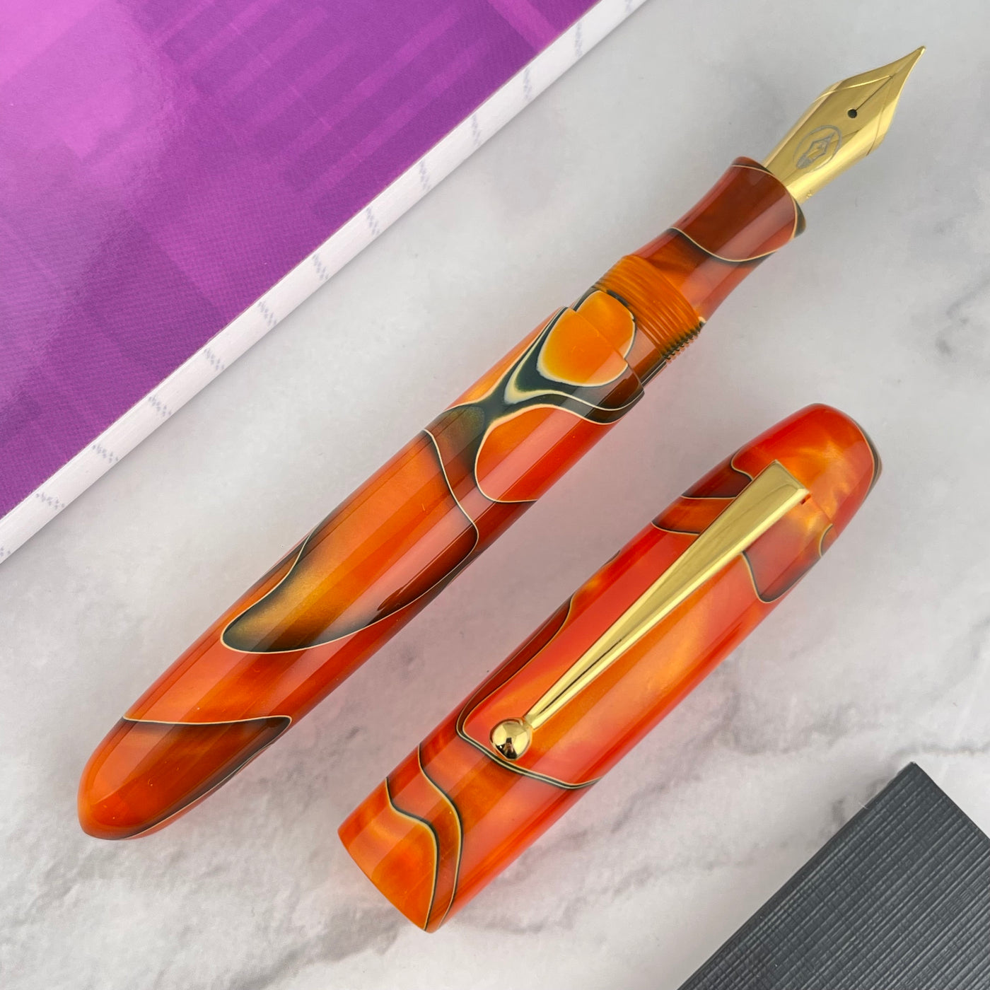 Edison Collier Fountain Pen - Persimmon Swirl