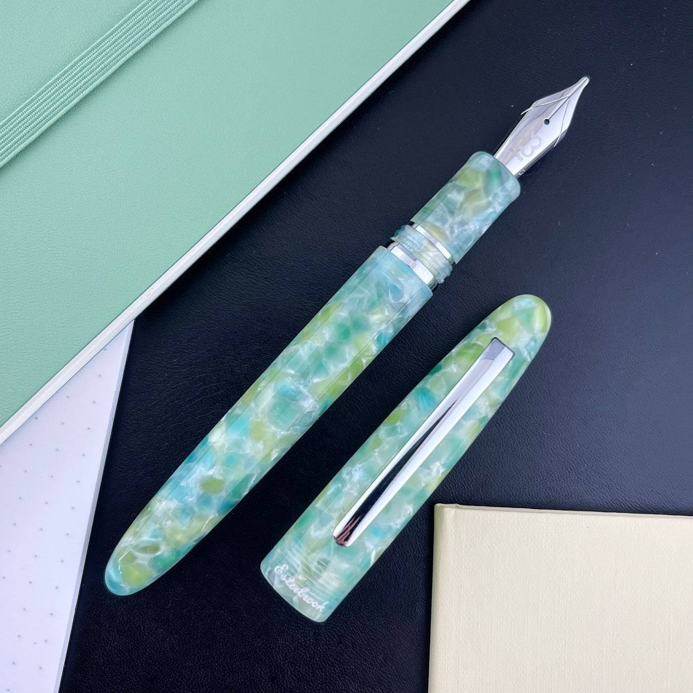 Esterbrook Estie Fountain Pen - Sea Glass w/ Silver Trim