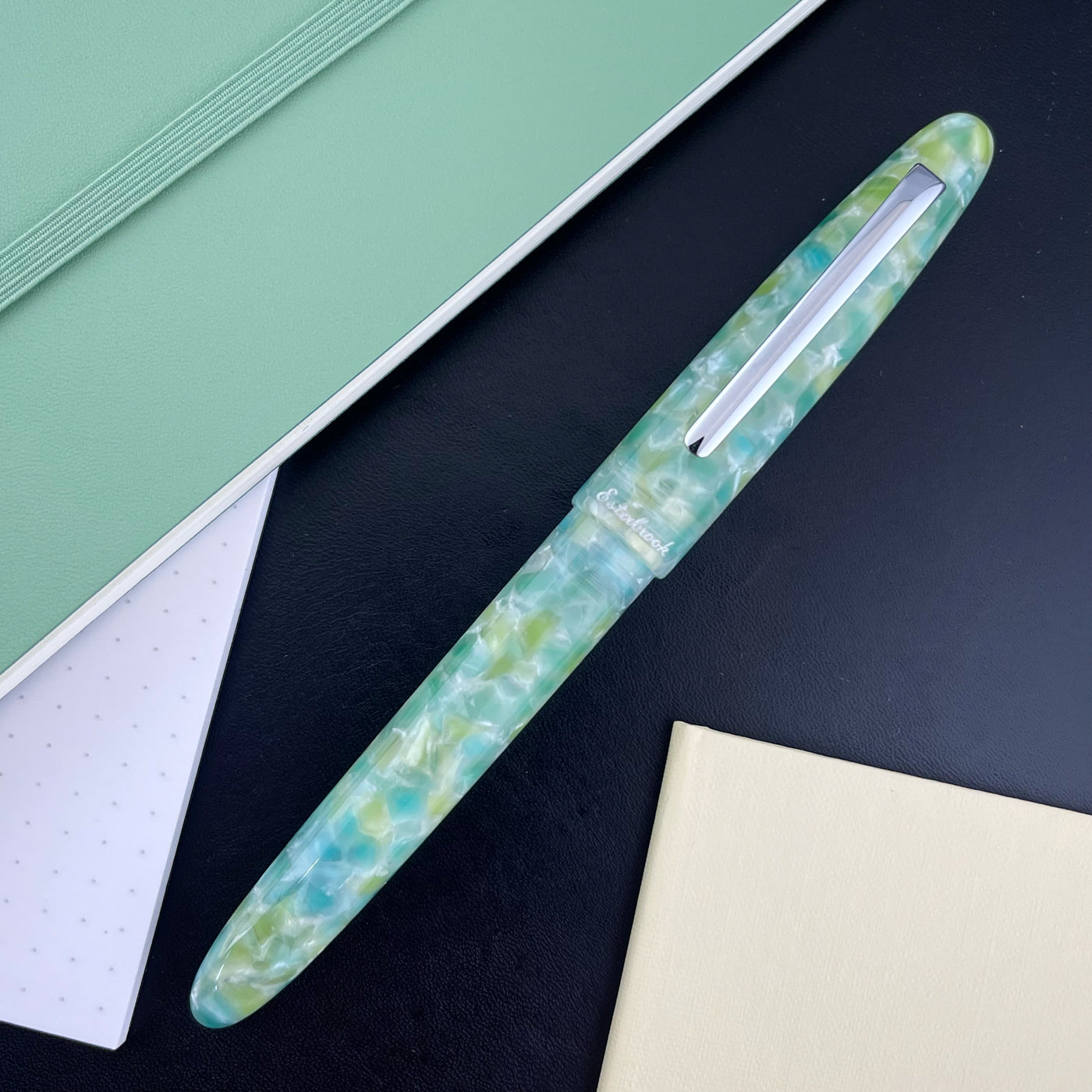 Esterbrook Estie Fountain Pen - Sea Glass w/ Silver Trim