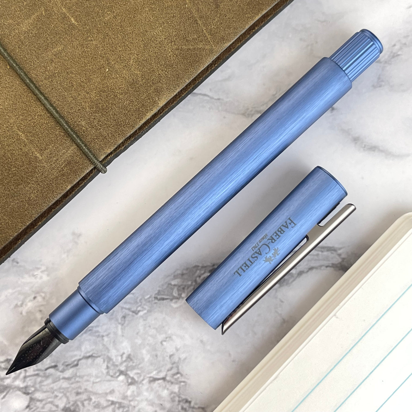 Faber-Castell Neo Slim Fountain Pen - Dark Blue Aluminum