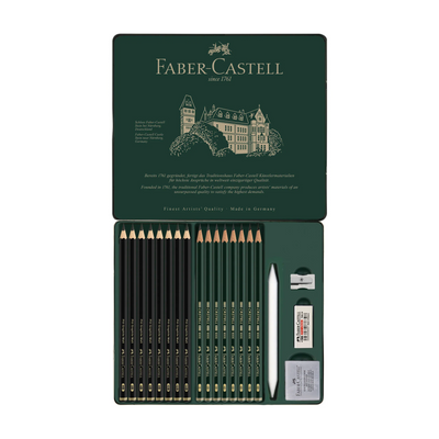 Faber-Castell 9000 & Pitt Graphite Matte Pencil Set - 20 Pack