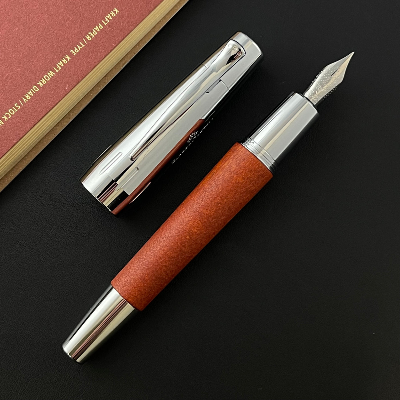 Faber-Castell E-Motion Fountain Pen - Wood w/ Chrome