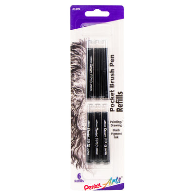 Pentel Arts Pocket Brush Refills - 6 pack