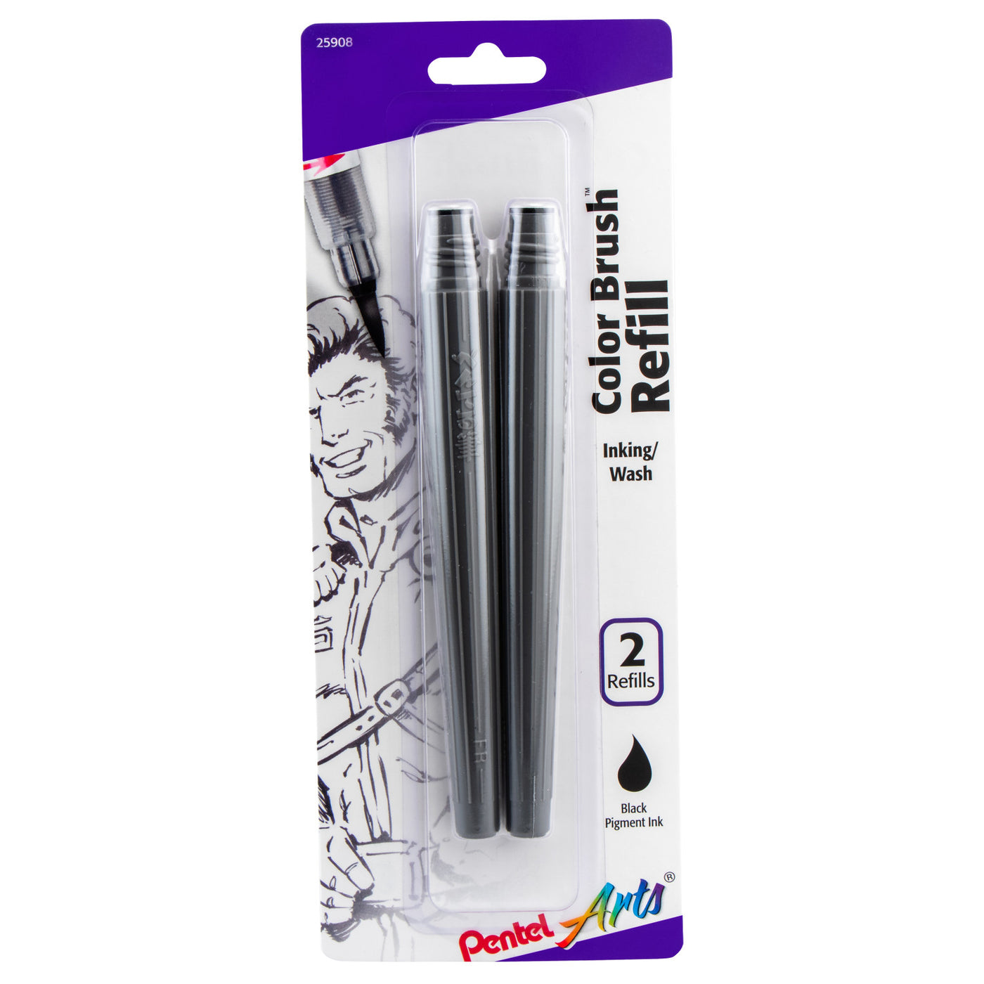 Pentel Arts Color Brush Pigment Refills - 2 Pack