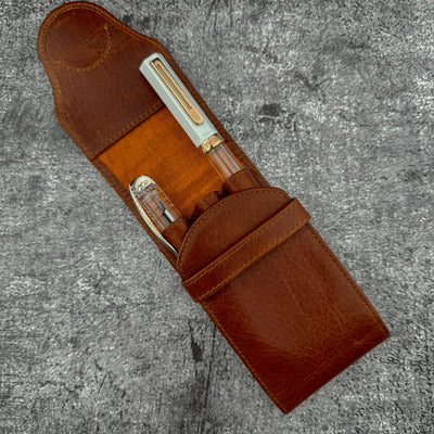 Galen Leather Flexi 3 Pen Case