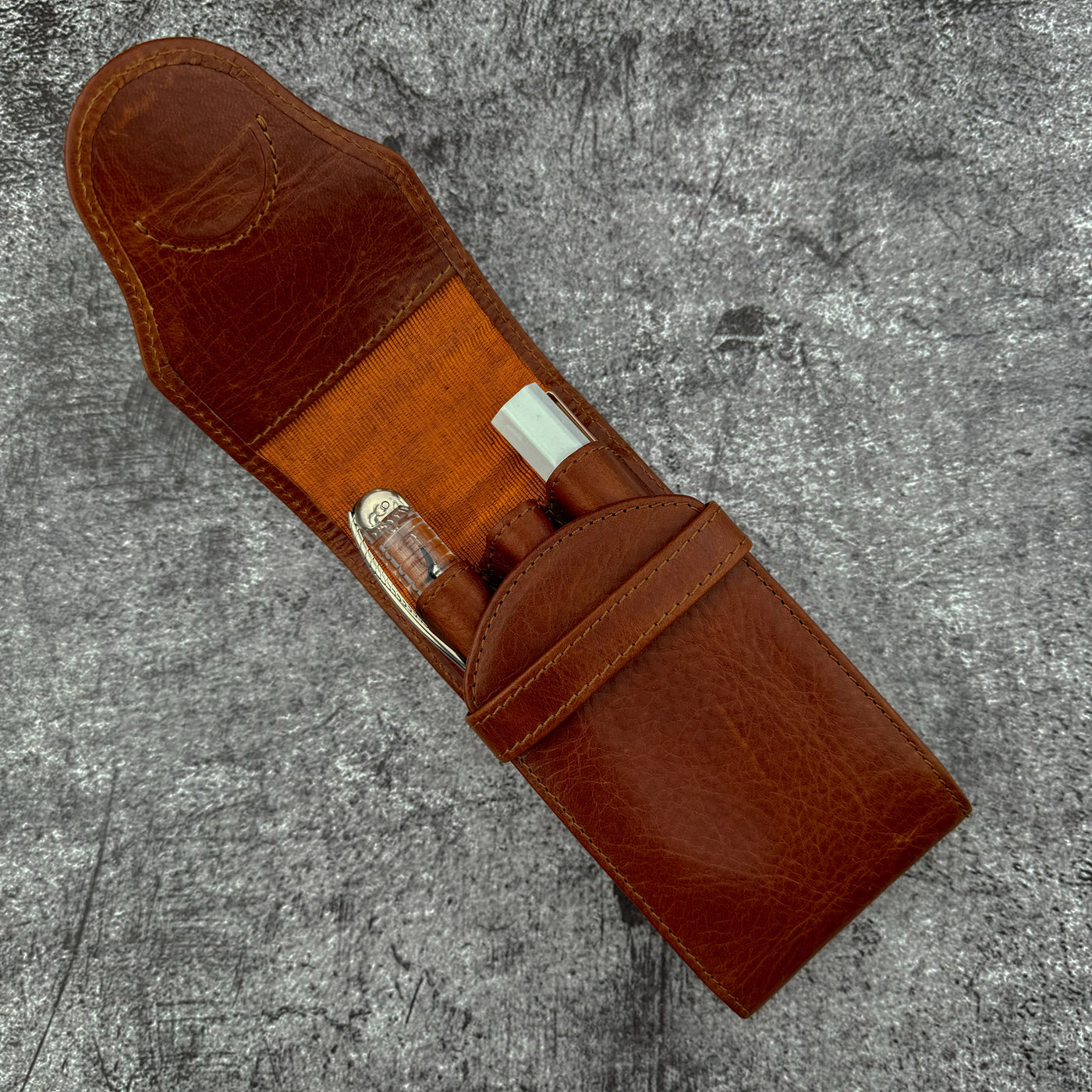 Galen Leather Flexi 3 Pen Case