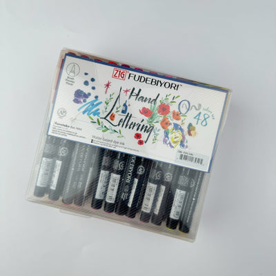 Kuretake Zig Fudebiyori Hand Lettering Markers (Set of 48)