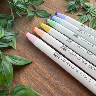 Kuretake Zig Clean Color Dot Markers - Mild (Set of 6)