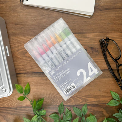 Kuretake Zig Clean Real Brush Markers (Set of 24)