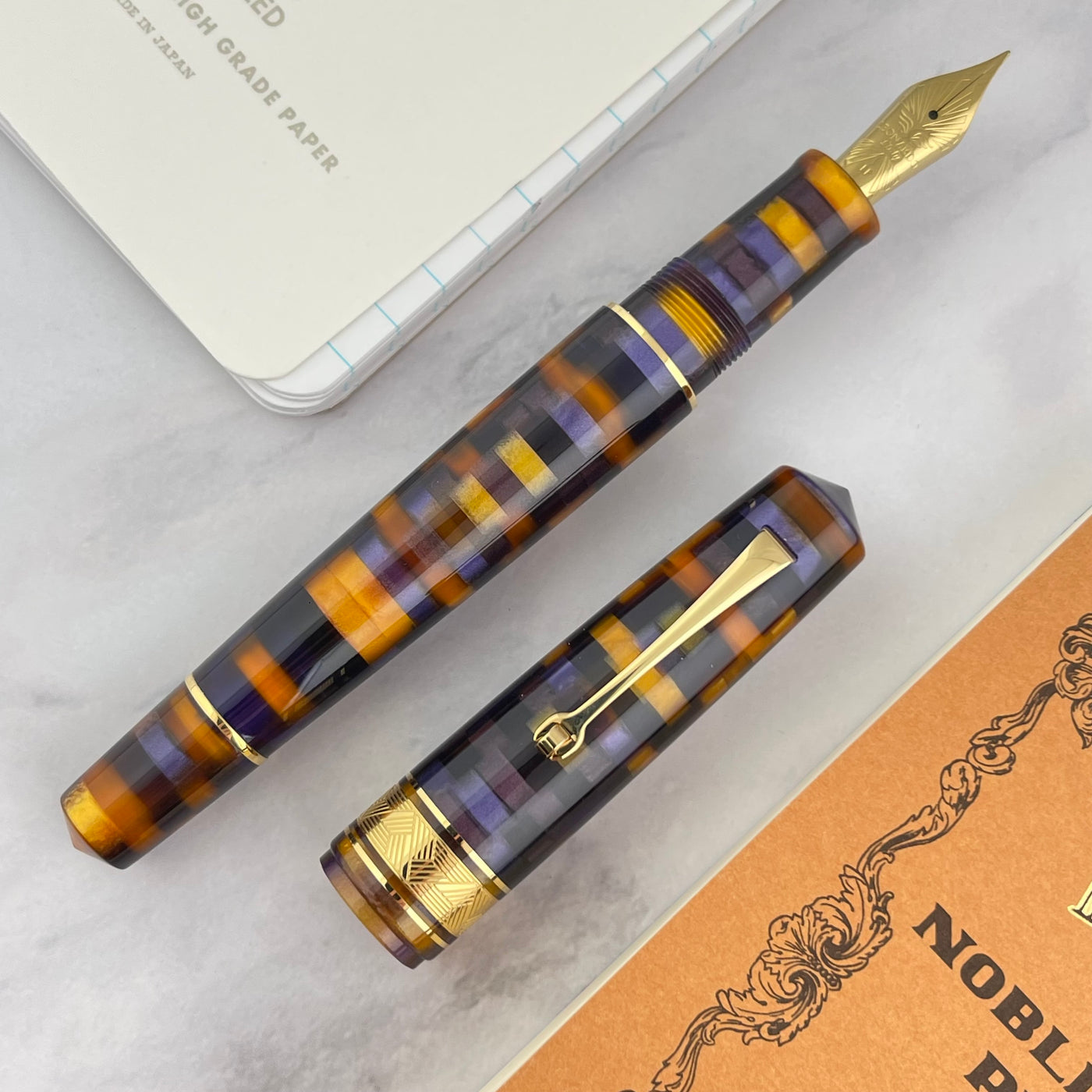 Leonardo Mosaico Fountain Pen - Anemone w/ Gold Trim