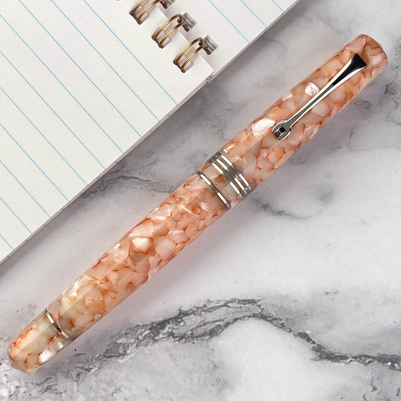 Leonardo Momento Zero Fountain Pen - Angel Skin w/ Silver Trim