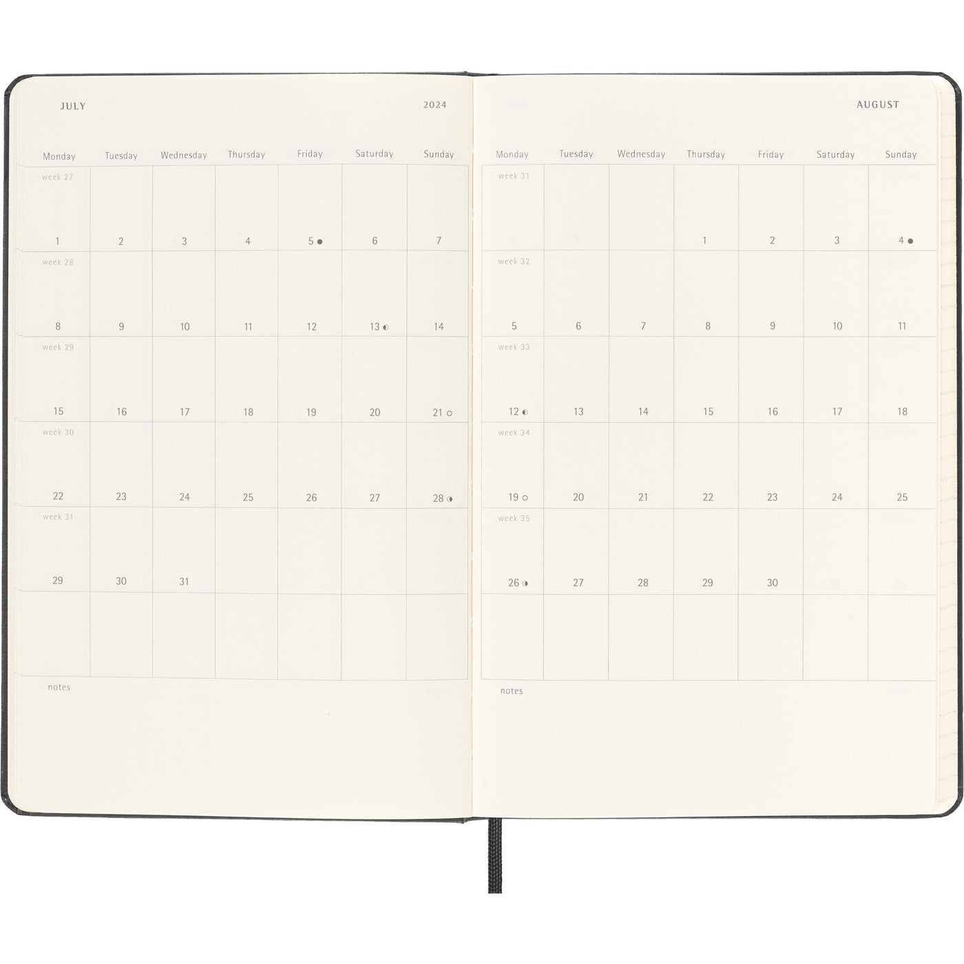 Moleskine Weekly Horizontal Hardcover Planner - Large