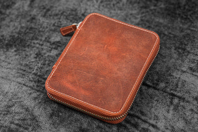 Galen Leather 10 Pen Zipper Case