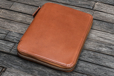 Galen Leather Zipped B6 Notebook Folio