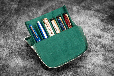 Galen Leather Zippered Magnum Opus 6 Slot Pen Case