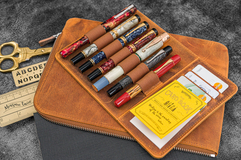 Galen Leather Writer's Bank Bag - Pen Pouch