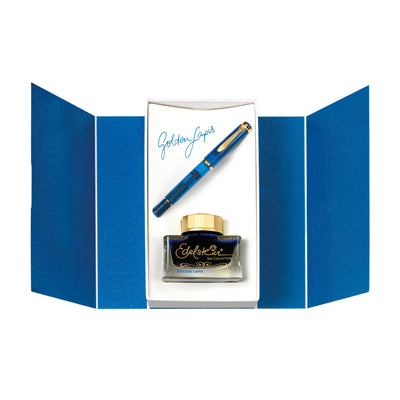 Pelikan Classic M200 Fountain Pen - Golden Lapis Gift Set (Special Edition)