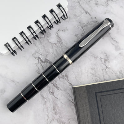 Pelikan Classic M215 Fountain Pen - Black w/ Silver Rings