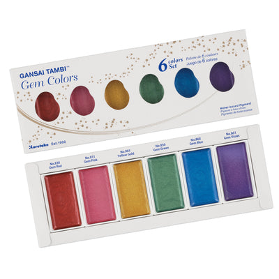 Kuretake Gansai Tambi 6 Color Set - Gem